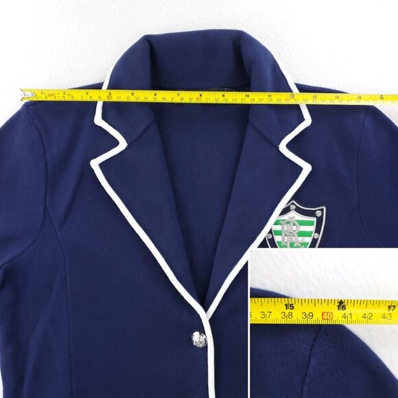 Lauren Ralph Lauren Black Label Blazer Bullion Crest Jacket Women's Large - Picture 11 of 16